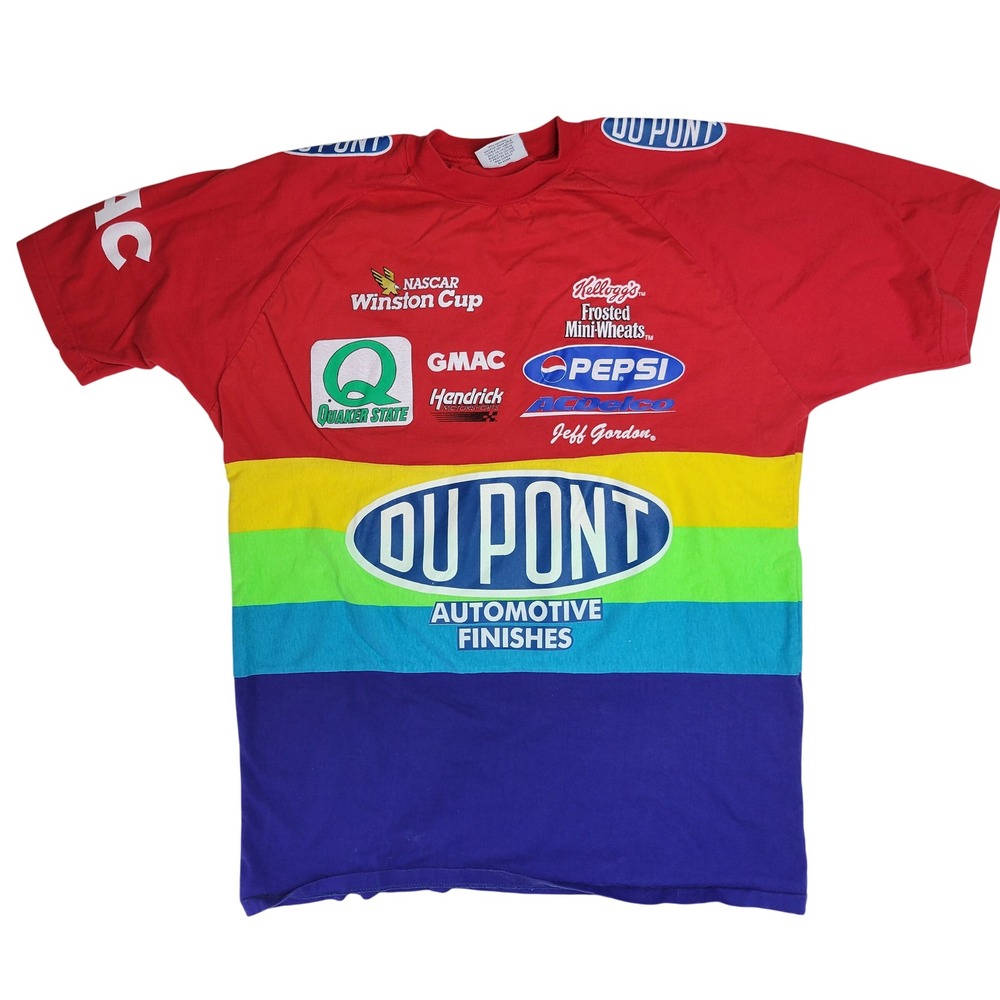 Vintage Jeff Gordon NASCAR Chase Racewear DuPont Rainbow Warrior T-Shirt XXL USA